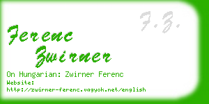 ferenc zwirner business card